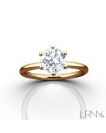 Hillary Solitaire :: Round 14K Yellow Gold