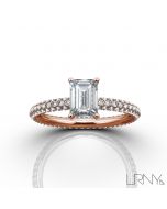 Stowe Solitaire :: Emerald Cut 14K Rose Gold