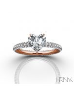 Stowe Solitaire :: Heart Shape 14K Rose Gold