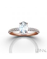 Stowe Solitaire :: Oval Brilliant Cut 14K Rose Gold