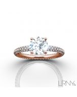Stowe Solitaire :: Round Brilliant Cut 14K Rose Gold