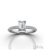 Stowe Solitaire :: Emerald Cut 14K White Gold