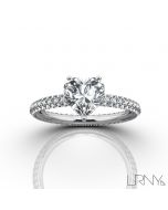 Stowe Solitaire :: Heart Shape 14K White Gold