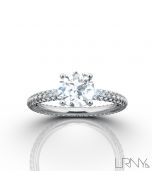 Stowe Solitaire :: Round Brilliant Cut 14K White Gold