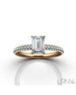 Stowe Solitaire :: Emerald Cut 14K Yellow Gold