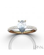 Stowe Solitaire :: Pear Shape Cut 14K Yellow Gold
