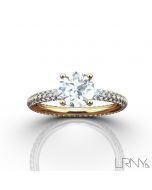 Stowe Solitaire :: Round Brilliant Cut 14K Yellow Gold