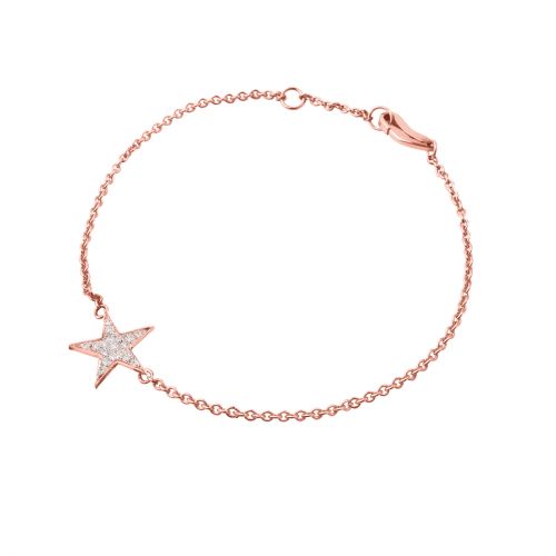 star: diamond bracelet 14k rose gold
